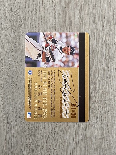 1995 MLB Donruss Studio Gold | Dave Justice | #31 | Atlanta Braves - 第 2/2 張圖片