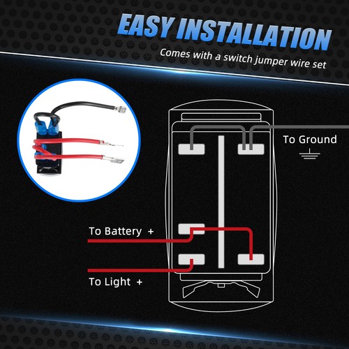LED Whip Light Bar Mount Brackets + Rocker Switch 1.75"-2" Rollbar Cage For UTV - Picture 12 of 20
