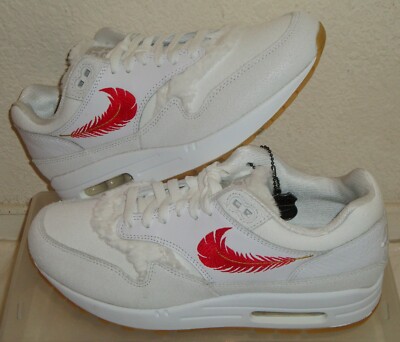 ナイキ エアズーマックスフライ1 New Nike Air Max 1 Premium White Red Mens US Size 7 UK 6 EUR 40