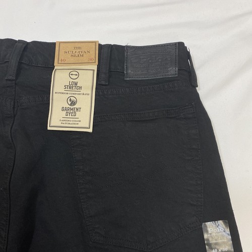 Polo The Sullivan Ralph Lauren Jeans Mens 40x30 Black Slim Fit Low Stretch Denim - Picture 12 of 15