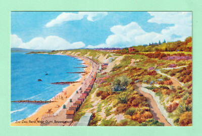 A R Quinton Postkarte Zick-Zack Pfad West Cliff Bournemouth 3595