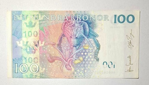 πΈπͺ Sweden, 100 Kronor, 2004, p65 , Serial Number: 4660421051 - Picture 2 of 2