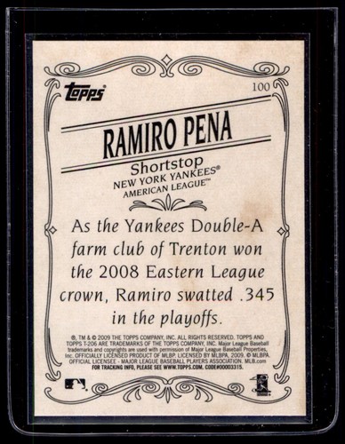 2009 Topps 206 #100 Ramiro Pena Rookie - Picture 2 of 2