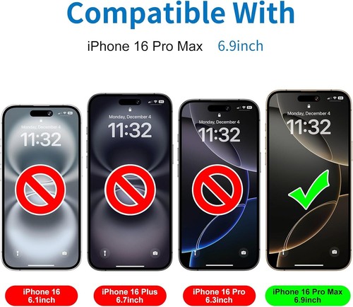 Matte Glass Screen Protector for iPhone 16 Pro Max (6.9 inch) Anti-Glare & - Picture 2 of 6
