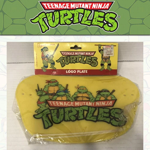 1989 TMNT Ninja Turtles Kids bike handle bar front plate Vintage