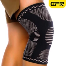 Copper Knee Support Compression Sleeve Brace Sport Joint Pain Arthritis Relief