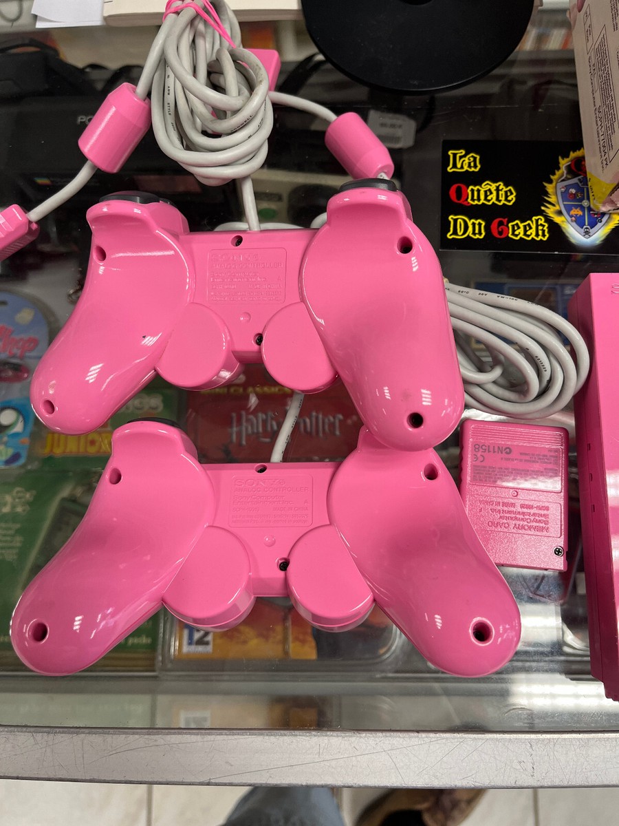 Console PlayStation 2 Slim Rose - Pack Starter Pink Avec 2 Manettes Et Carte Mémoire