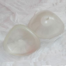 Triangle Silicone Breast Form Aqua Clear Bra Insert Enhancer Fake Boob 1 Piece