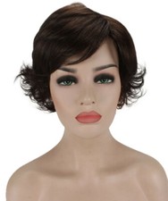 Joan - Straight Kanekalon Synthetic Fiber Full Wig, 3.5 - 5 in, Chestnut Brown