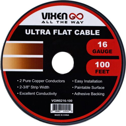 VIXEN GO 16AWG 2-LEITER FLACHKABEL/KABEL FÜR LAUTSPRECHER, TÜRKLINGEL, LED-LICHT 100 FUSS - Bild 9 von 9