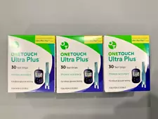 One Touch Ultra Plus blood glucose 30 Test Strips (PACK Of 3) Expires 12/31/2026