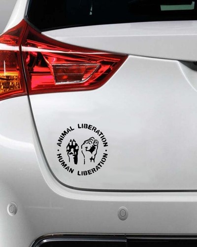 Animal & Human Liberation Die Cut Vinyl Sticker - Decal Car Rights Anarchy Front - Picture 2 of 7