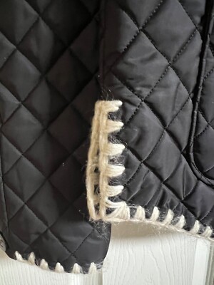 CHANEL COCO NEIGE 18N-19 BLACK PUFFER JACKET CAMEL HAIR COCO PATCH