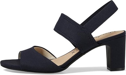 LifeStride Size 8.5 Women's Fiona Slingbacks Heeled Sandal LuxNavy Texture NEW - 第 2/12 張圖片