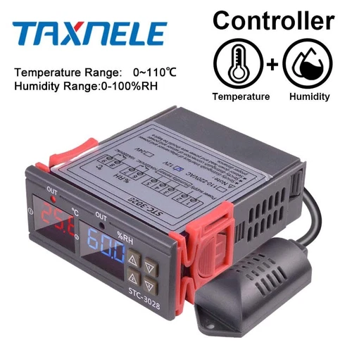 Dual Digital Temperature Humidity Controller STC-3028 Thermometer Hygrometer 10A