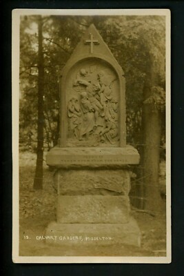 Calvary Middleton Ilkley Cemetary Gravestones RPPC real photo Vintage postcard