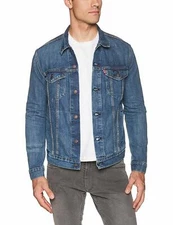Levis Jackets Men's Denim Trucker Jacket Blue Gray White Black All Sizes