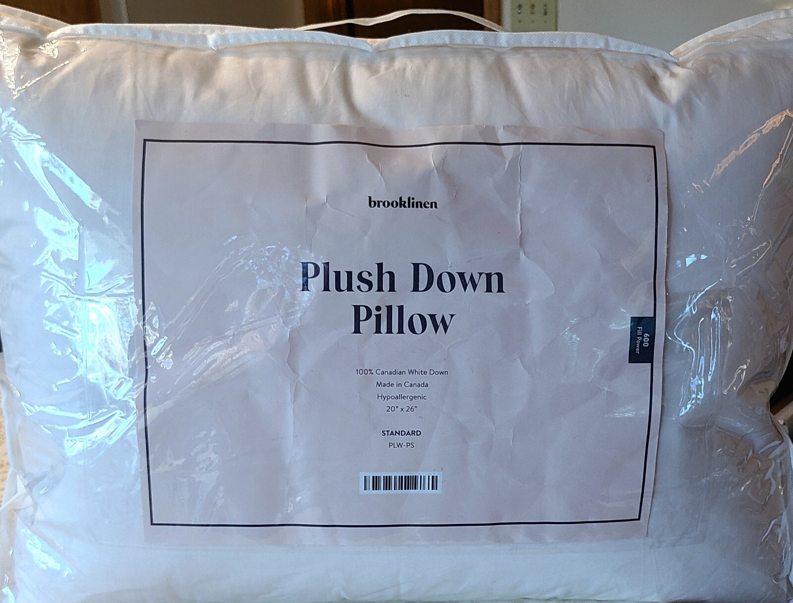 Brooklinen Plush Down Pillow Standard 100 Canadian White Down