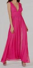 NWT $280 Speechless Juniors' Pink V Neck Chiffon Gown Dress Size 0 *REPAIRED*