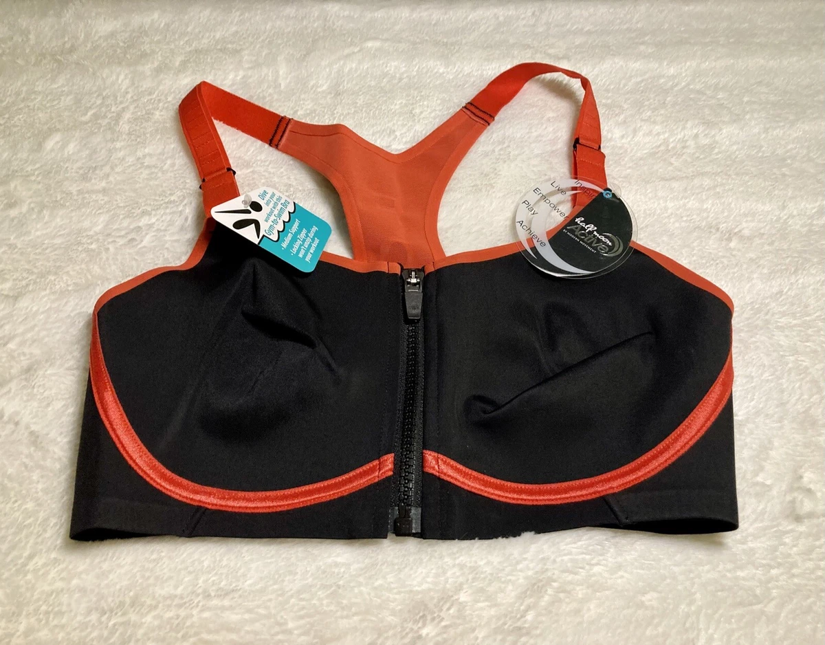 Half Moon Active Sz 32D Black Gym to Swim Sports Bra By Modern