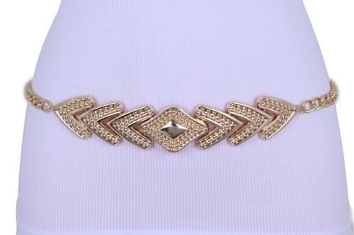 Women Church Belt Hip High Waist Gold Metal Chain Links Arrowhead Charm XL XXL - Picture 5 of 18