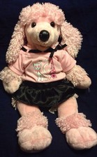 Build A Bear Pink Poodle Black Skirt French Shirt 20" Dog Outfit BABW