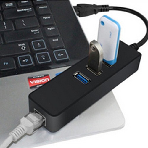 Hub USB 3.0 10/1000 Mbps Gigabit Ethernet Adapter USB do RJ45 LAN Network Super - Zdjęcie 2 z 11