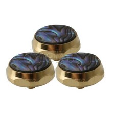 3pcs Zinc Alloy Metal Trumpets Finger Buttons Gold  Black Inlay Replacement