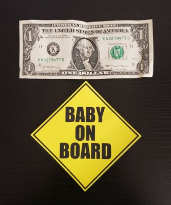 BABY ON BOARD Sticker Decal Vinyl *MADE and SHIPPED IN USA* WATERPROOF UV RESIST