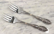 Oneida SSS Stainless Silverware - RENOIR PEMBROOKE - Salad Forks, Set of 2