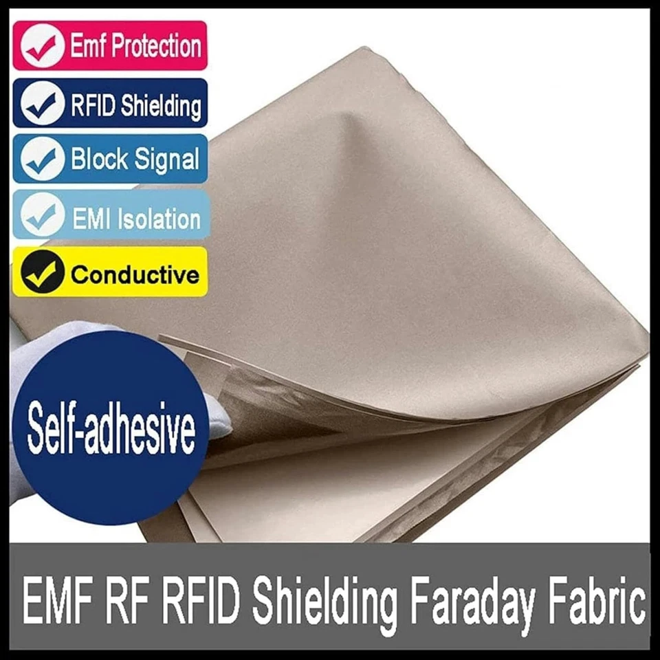 Faraday Fabric,EMF RF RFID Shielding Self-Adhesive Wallpaper,EMI Isolation,Milit - Image 2 of 4