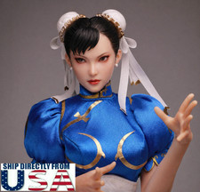 16 Chun Fighter Female Head Sculpt Movable Eyes For 12 Phicen Hot Toys Figure 16 Chun Fighter Female Head Sculpt Movable Eyes For 12 Phicen Hot Toys Figure
