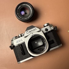 Canon AE-1 35mm SLR Film Camera w/50mm f/1.8 Lens WORKS