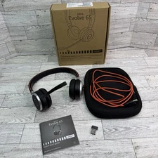 Jabra Evolve 65  On the Ear Bluetooth Wireless USB Dongle-Headset - Black