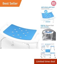 Plush Waterproof Shower Chair Pad 9" x 14" - Anti-Skid Cushion for Elderly