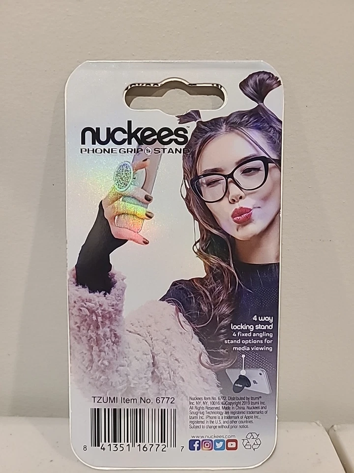 Phone Grip& Stand Nuckees Zebra Design  free shipping - Image 2 of 2