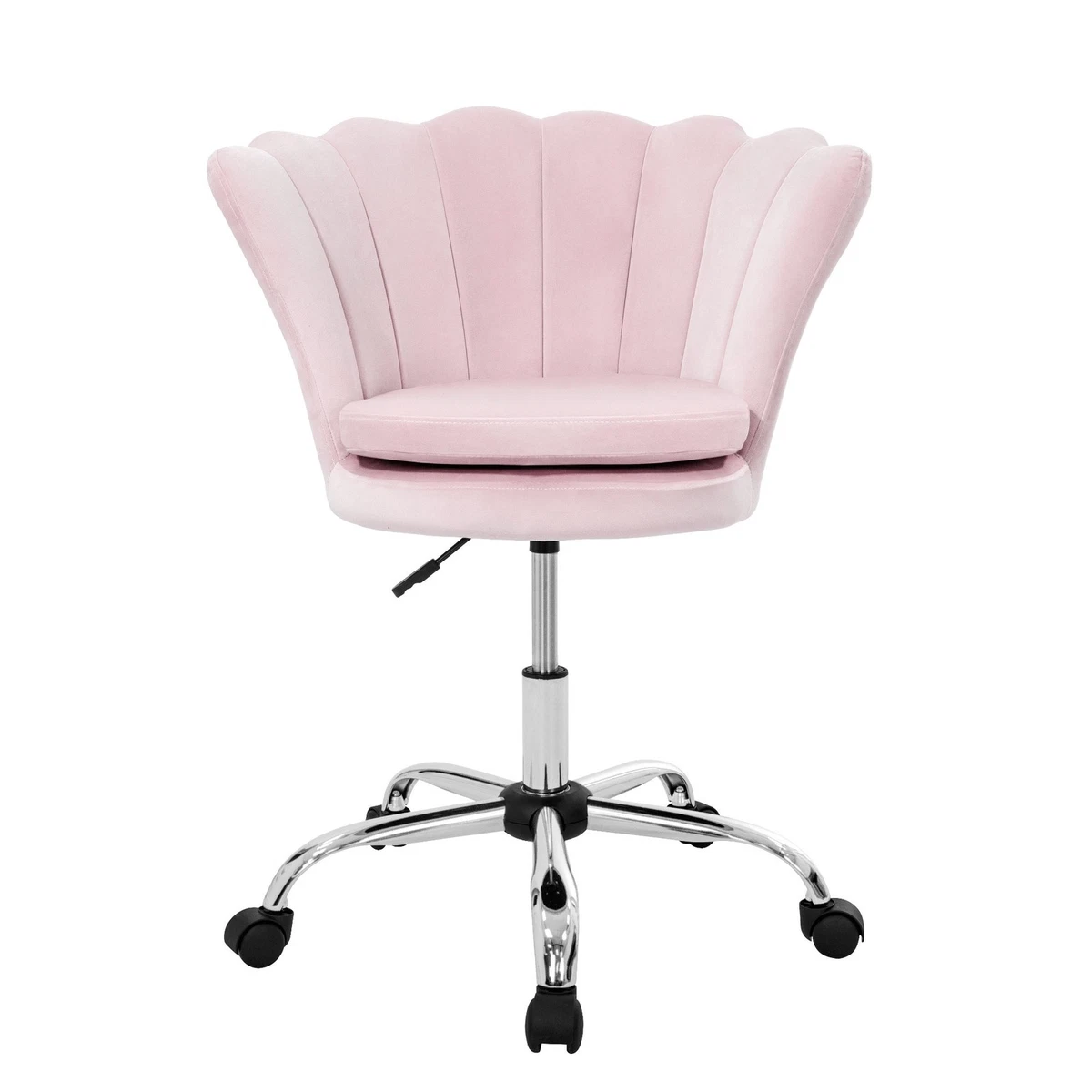 Silla de oficina asiento de terciopelo rosa claro sillón ergonomico moderno