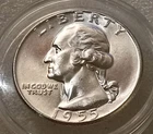 🟅 BU 1955 90% Silver Wash. 25¢ - 71-Year-Old Coin