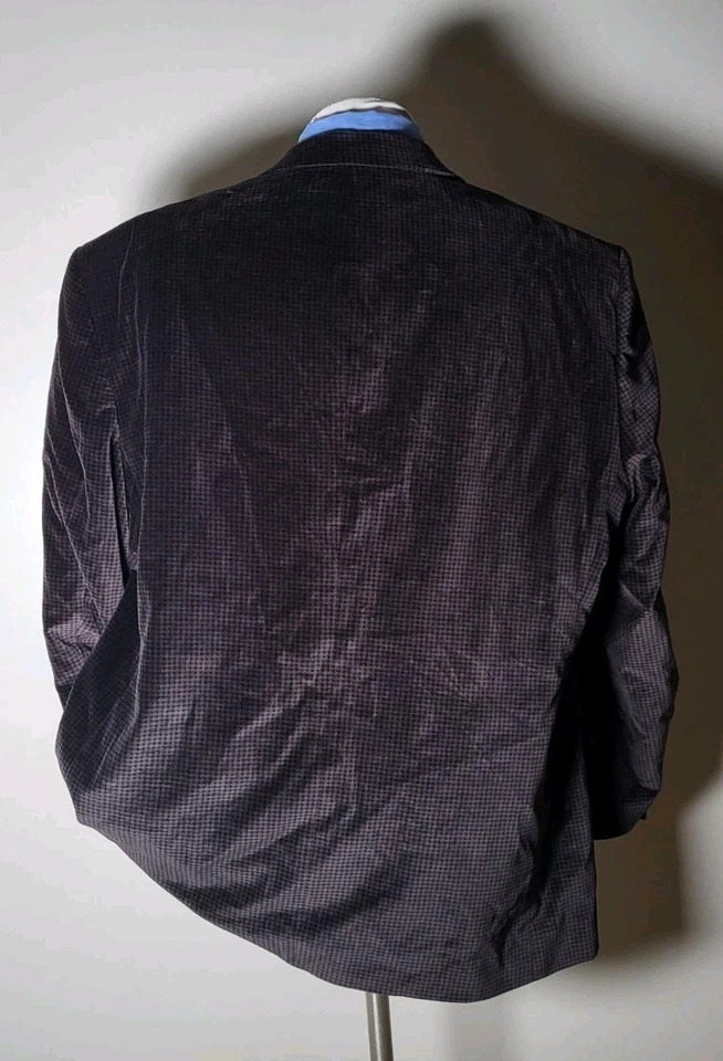 Chaqueta Blazer Abrigo Deportivo 52L Jean Paul G. Marrón Negro Cuadros Terciopelo Algodón Foto 4 de 4