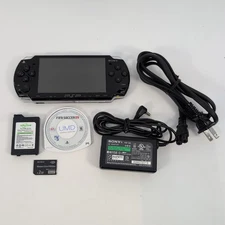 Sony PSP 2001 Console Black  with 2GB Memory Card, Game & Charger - Tested