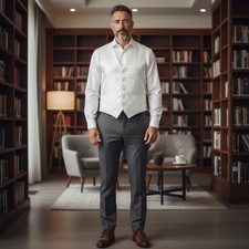 Vesuvio Napoli In Italy Mens Design Vest White Paisley Formal Wear Medium