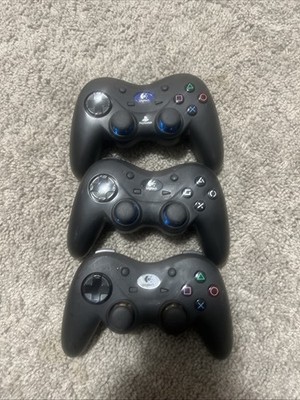 Lot Of 3 Logitech Cordless Precision PS3 Controllers G-X5C11A No Dongle Power On