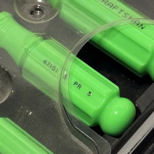 Craftsman Hi Viz Neon Green 10pc Screwdriver Set 47151 Pratt Read USA - Picture 5 of 10