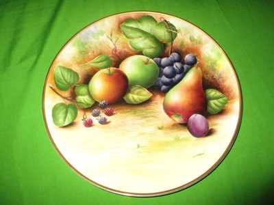 Seltener großer Brookdale Autumn Fruits Teller signiert J Mottram