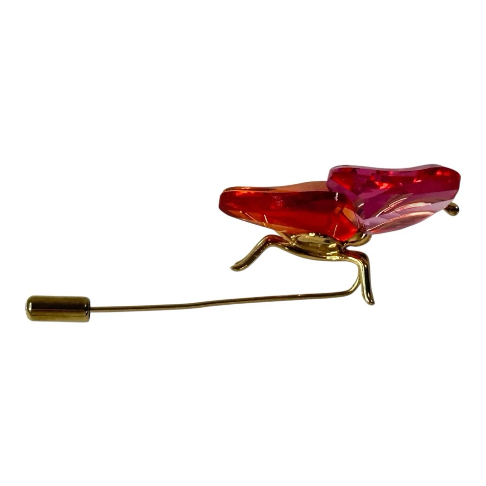 Prendedor vintage de palo mariposa de plata de ley 925 chapado en oro Swarovski Vermeil Foto 2 de 4