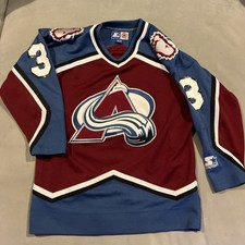 Camiseta deportiva de hockey vintage - Starter - Colorado Avalanche - Patrick Roy - #33 - pequeña