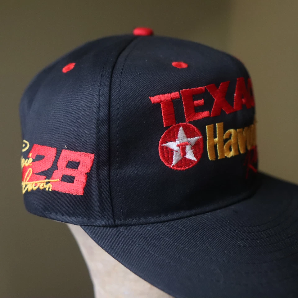 Boné NASCAR Texaco Havoline Racing Ernie Irvan anos 90 preto e vermelho - Imagem 4 de 4