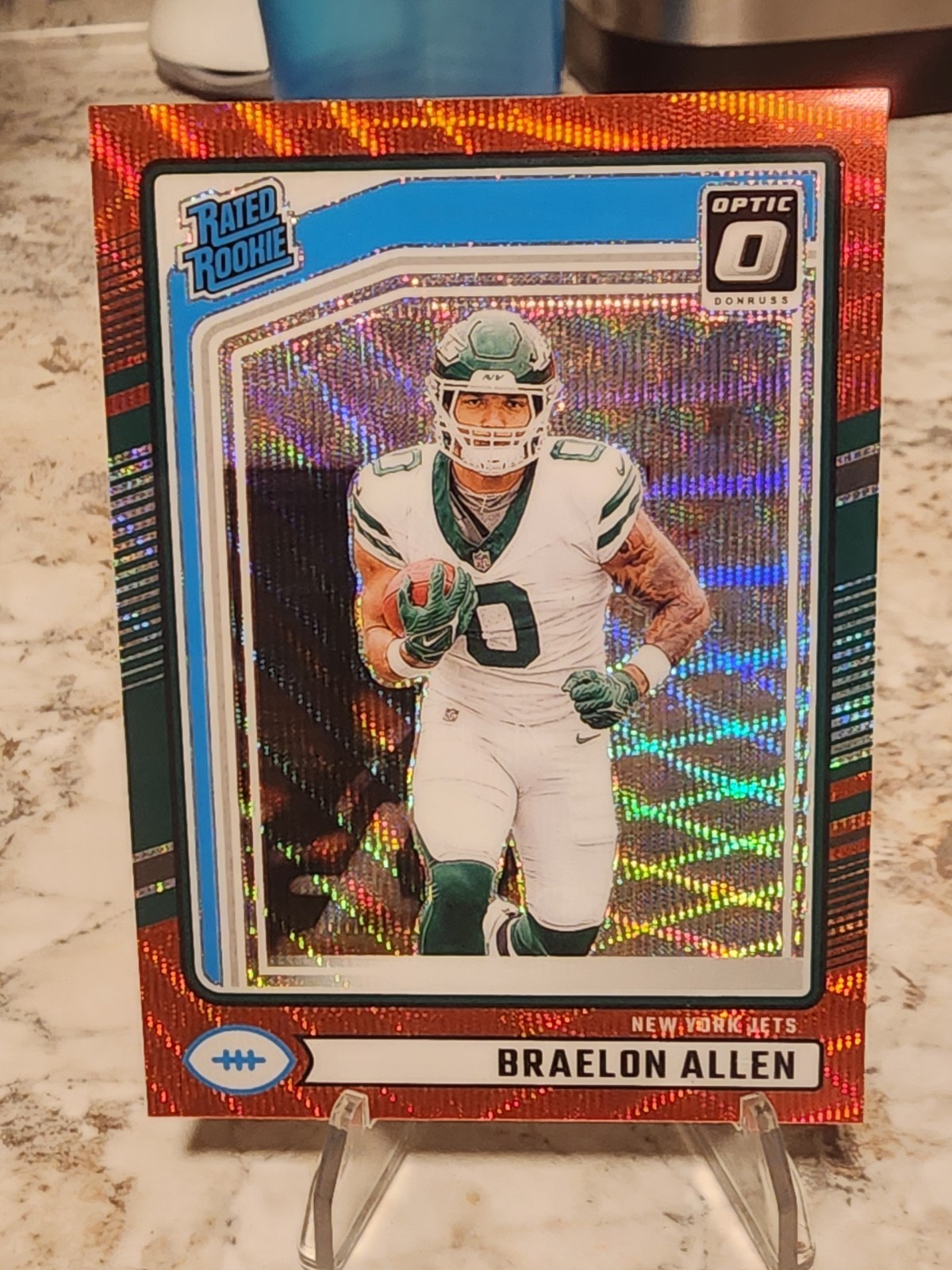 BRAELON ALLEN RED WAVE OPTIC PREVIEW ROOKIE NEW YORK JETS 2024 DONRUSS