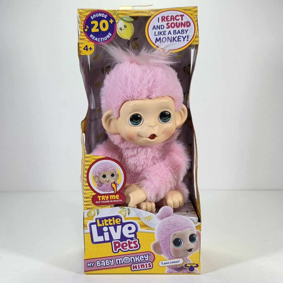 Little Live Pets My Baby Monkey Minis Luna Lemon Interactive Toy w