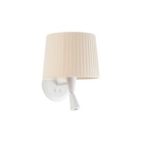 Wandleuchte Samba E27, IP20, Mit Leser, Klebeband, Weiß Matt, Beige